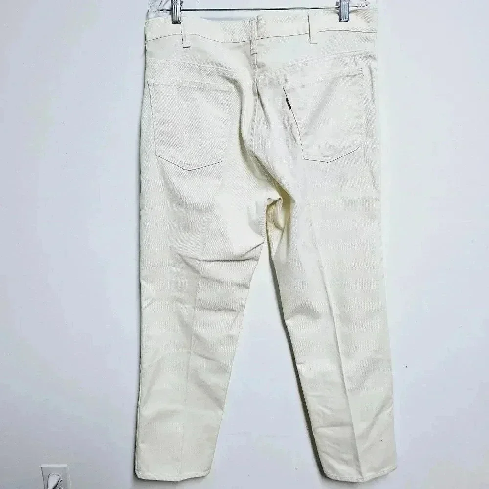 Levi's cream cotton sta-prest vintage big E jeans 1970's